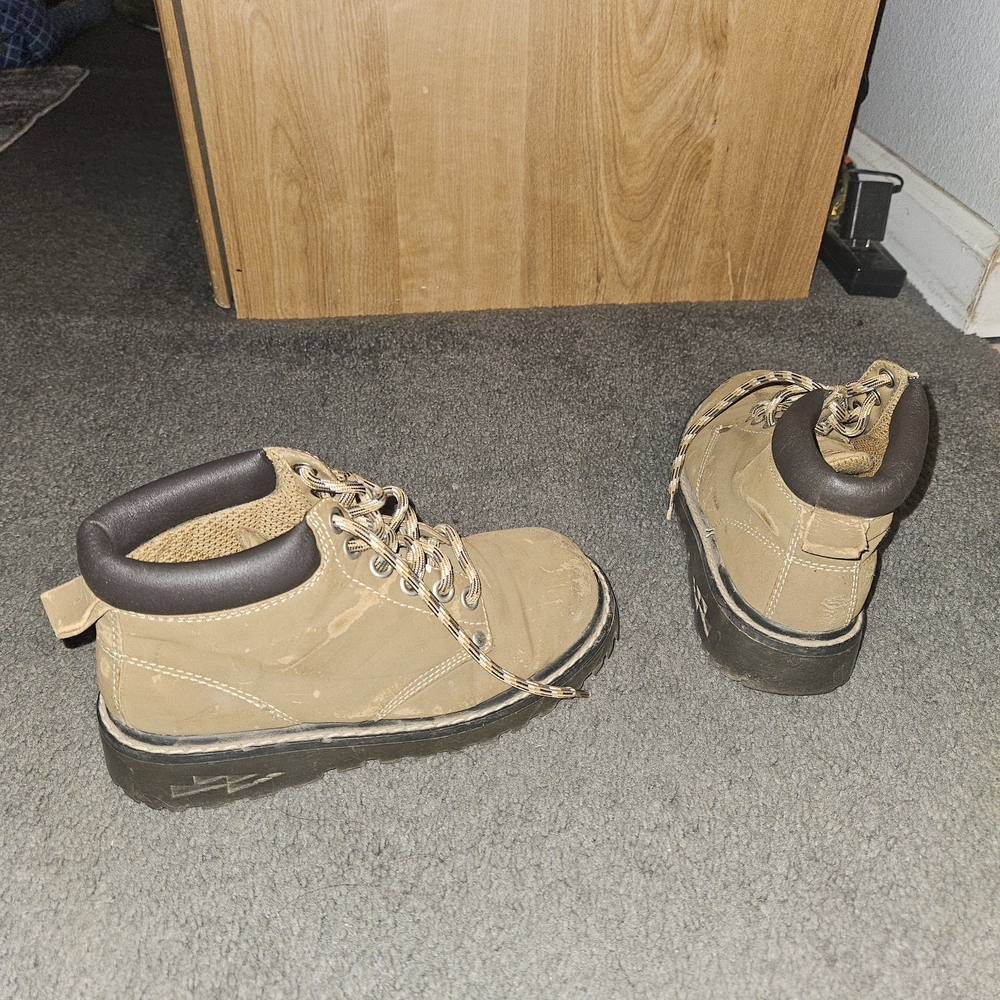 Tan Lace-Up Boots - Picture 2 of 3
